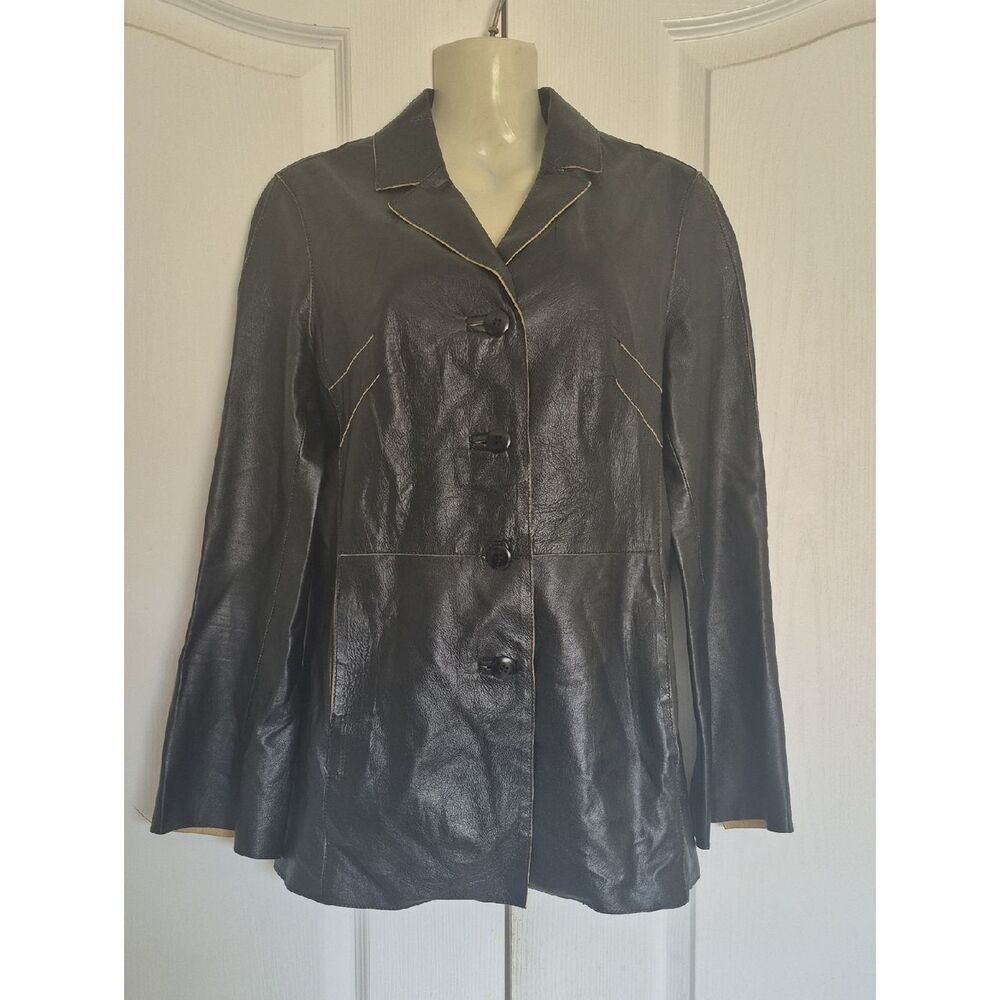 Danier Women's Lightweight Leather Jacket — Bell Sleeves, Black, Size 4, New